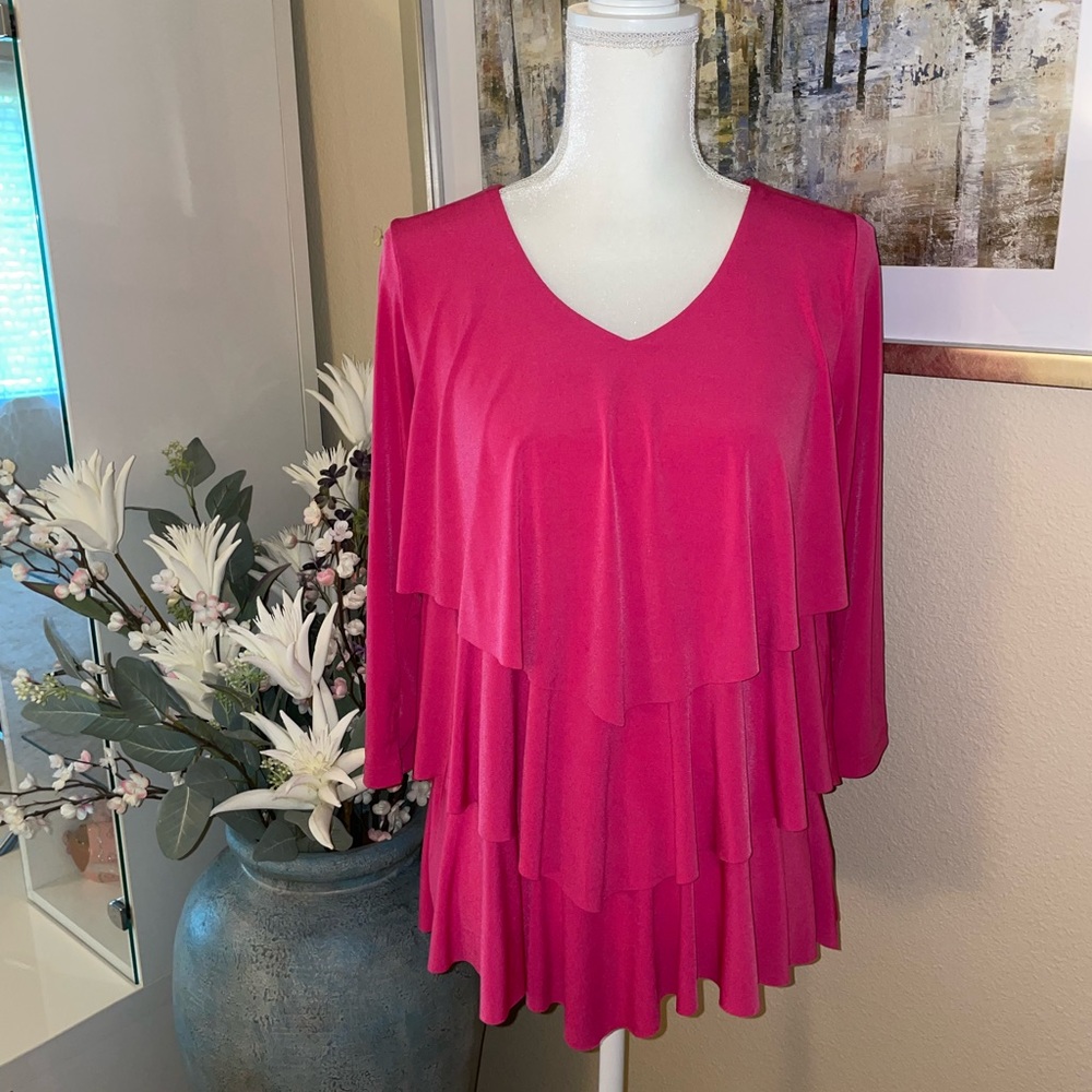 Susan Graver bright pink blouse